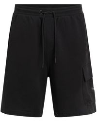 Calvin Klein - Korte Broeken ,Zwart ,Katoen Katoenen Shorts Met Elastische Taille - Lyst