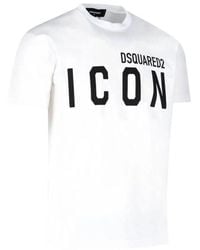 DSquared² - Klassisches Weißes Baumwoll-Crew-Neck T-Shirt - Lyst