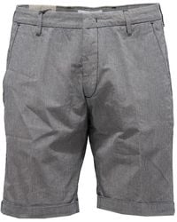 Michael Coal - Korte Broeken ,Blauw ,Katoen Slim Fit Gestreepte Katoenen Bermuda Shorts - Lyst