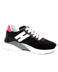 Hogan - Schoenen ,Zwart ,Leer Active One Schoenen Van Stof/Leer - Lyst