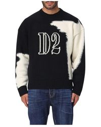 DSquared² - Lässiger Strickpullover Mit Grafikdesign – Bequem Und Stilvoll - Lyst
