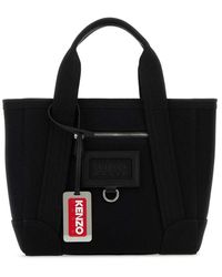 KENZO - Stilvolle borsa tasche,logo baumwoll-schultertasche mit reißverschluss - Lyst