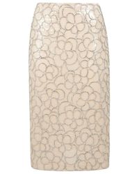 Des Phemmes - Pailletten Midi Kleid Mit Seitenschlitz - Lyst
