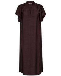 co'couture - Kleedjes ,Bruin ,Heracc Ss Frill Maxi Jurken - Lyst