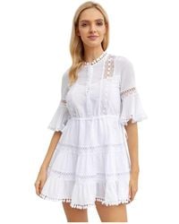 Charo Ruiz - Vestido Mini Blanco Agatha, Mujer, Talla - Lyst