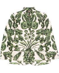 F.R.S For Restless Sleepers - Groene Zijden Bloemenprint Shirt - Lyst