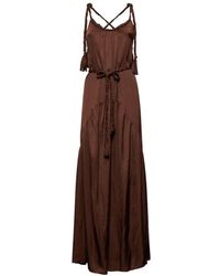 Silvian Heach - Langes Kleid Mit Geflochtenen Trägern Und Taillengürtel - Lyst