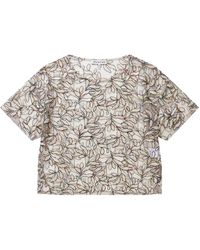 Munthe - Preciosa blusa de malla con bordado y perlas - Lyst