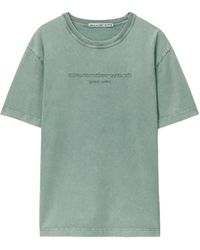 Alexander Wang - T-shirt in cotone con logo ricamato - Lyst