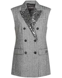 KARL LAGERFELD - Jassen ,Grijs ,Wol A4W14043 Gilet - Lyst