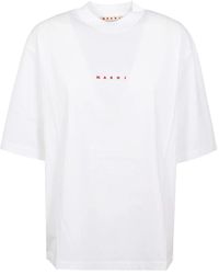 Marni - T-shirt bianca in cotone lily l1w01 - Lyst