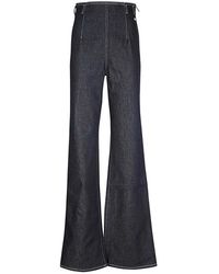 Gcds - Jeans ,Blauw ,Katoen Wijde Jeans Met Achteruitsnijdetail - Lyst