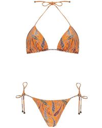 Etro - Bikini Met Paisleyprint En Triangelmodel - Lyst