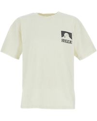 Rhude - Tops ,Wit ,Katoen Graphic Logo Crew Neck T-Shirt - Lyst