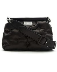 Maison Margiela - Gepolsterte schwarze leder bauchtasche - Lyst