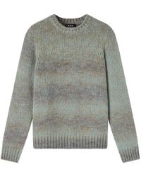 A.P.C. - Truien & Vesten ,Blauw ,Wol Marcos Gebreide Trui Met Ronde Hals - Lyst