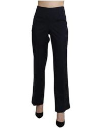 Bencivenga - Dunkelblaue hose mit hoher taille - Lyst