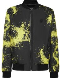 Philipp Plein - Fitness ,Zwart ,Leer Bomber Splash - Lyst
