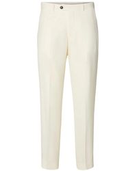 SELECTED - Broeken ,Wit ,Wol Reg Beck Pantalon - Lyst