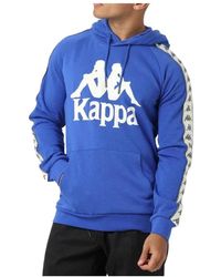 Kappa - Hoodies & Sweatvesten ,Blauw ,Katoen Zwart Wit Antiek Katoen/Polyester Sweatshirt - Lyst