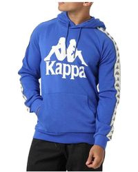Kappa - Hoodies & Sweatvesten ,Blauw ,Katoen Zwart Wit Antiek Katoen/Polyester Sweatshirt - Lyst