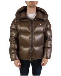 Emporio Armani - Hooded Nylon Down Jacket - Lyst
