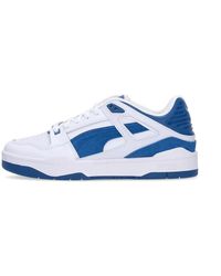 PUMA - Schoenen ,Blauw ,Suède Lage Suède Sneaker Wit Blauw - Lyst