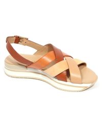 Hogan - Schoenen ,Bruin ,Gekruiste Banden Sandaal Made - Lyst