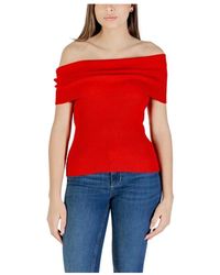 ONLY - Roter Polyester-Strickpullover - Lyst