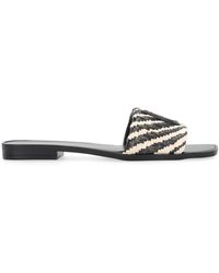 Just Cavalli - Raffia Square Toe Platte Sandalen - Lyst