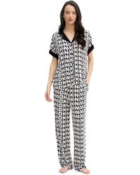 DKNY - Monogram Tweekoppige Viscose Pyjamaset - Lyst