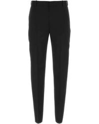 McQueen - Broeken ,Zwart ,Wol Slim-Fit Wollen Broek - Lyst