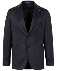 Tagliatore - Blaue anzugjacke mit klassischem revers - Lyst