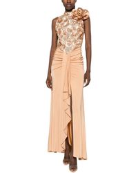 Babylon - Maxi-Jurk Met Pailletten En Bloemapplicaties - Lyst