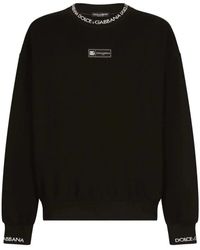 Dolce & Gabbana - Felpa nera con logo e vestibilità oversize - Lyst