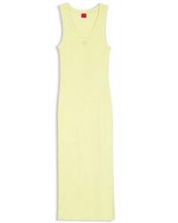 HUGO - Jersey Midi-Jurk Met Gestapeld Logo - Lyst