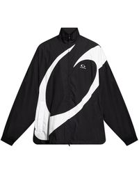 Balenciaga - Jassen ,Zwart ,Leer Jas Met Opstaande Kraag - Lyst