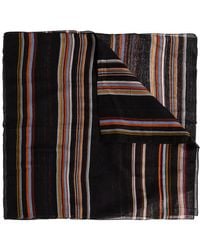 Paul Smith - Accessoires ,Zwart ,Gestreept Patroon Sjaal - Lyst