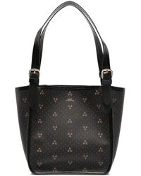 A.P.C. - Poppy small tote bag schwarze leinwand - Lyst