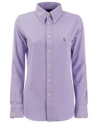 Ralph Lauren - Camisa oxford de algodón con cuello puntiagudo - Lyst
