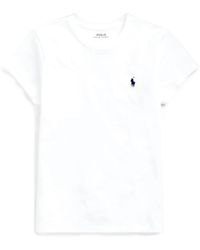 Ralph Lauren - Camiseta de algodón blanca con logo de pony bordado - Lyst
