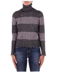 SOLOTRE - Truien & Vesten ,Veelkleurig ,Wol M3F0031 Turtleneck Sweater - Lyst