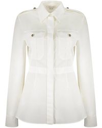 McQueen - Klassieke Katoenen Shirt Met Versierde Knopen - Lyst