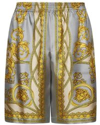 Versace - Korte Broeken ,Veelkleurig ,Silk Twill Shorts La Coupe Des Dieux - Lyst