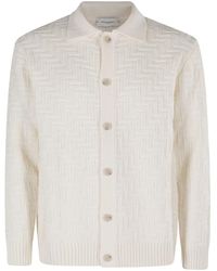 Paolo Pecora - Weiße Cardigan Strickjacke Mit Knopfverschluss - Lyst