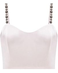 Twinset - Tops ,Roze ,Polyester Duchesse Cropped Top - Lyst