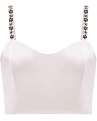 Twinset - Tops ,Roze ,Polyester Duchesse Cropped Top - Lyst