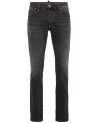 Philipp Plein - Super Straight Cut Jeans Met Monogram Badges - Lyst