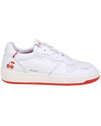 Date - Sneakers da tennis in pelle bianca con dettagli rossi - Lyst