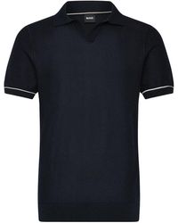 HUGO - Tops ,Blauw ,Katoen Polo Shirt Van Katoenmix - Lyst